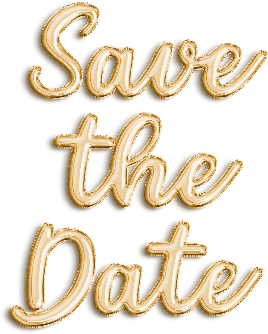 Save The Date Gold Lettering